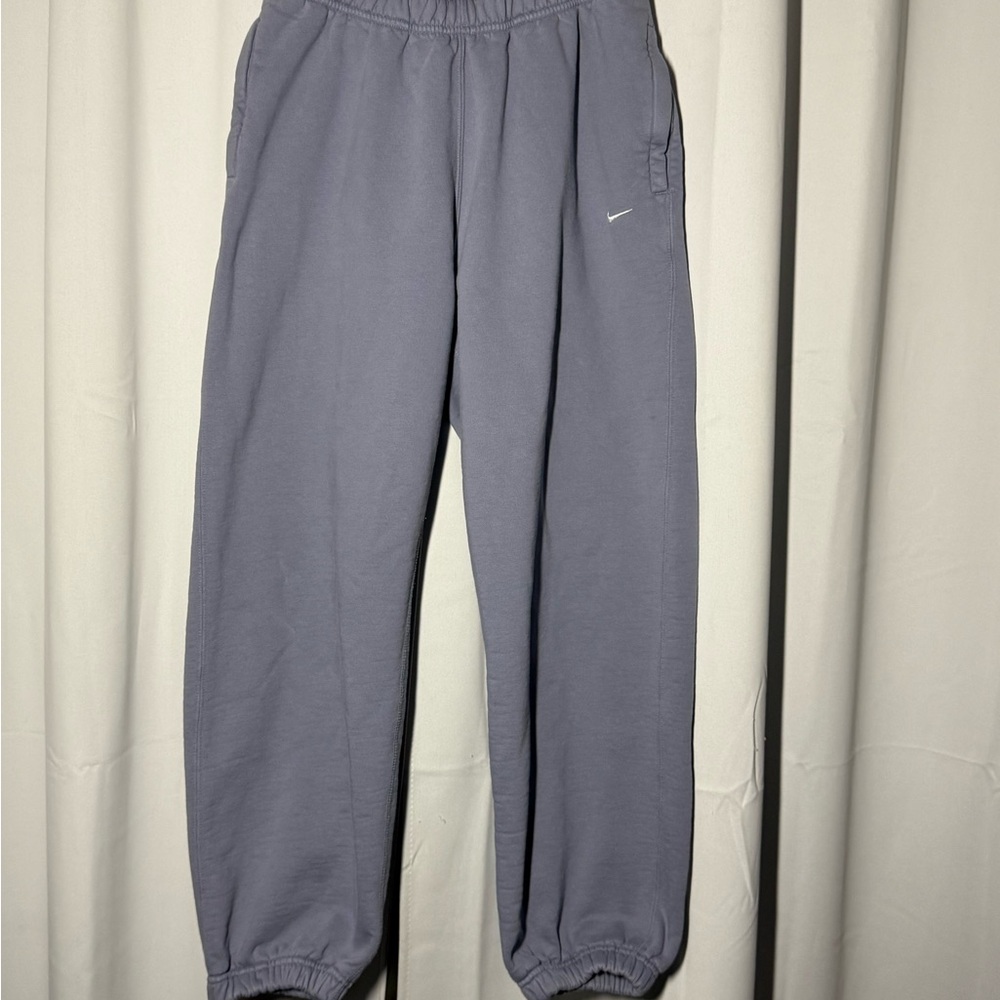 Nike Blue-Gray Joggers w/ Zipper Pockets - Warm Comfy Y2K Baggy - Picture 6 of 6